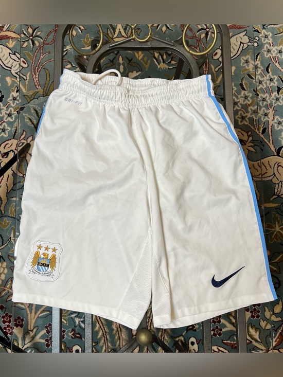 Nike Other - Nike Men’s White Athletic Messi Shorts with Light Blue Side Trim